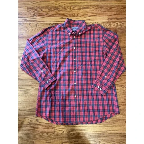 Orvis Men's Surfwashed Button Up Shirt Red Plaid 100% Cotton Size Large - Picture 2 of 8